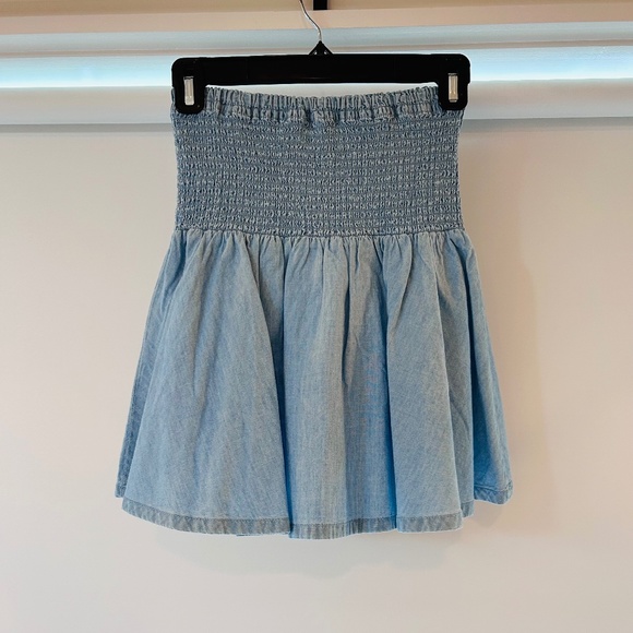 J.Crew Chambray Smocked Mini Skirt - Picture 7 of 7